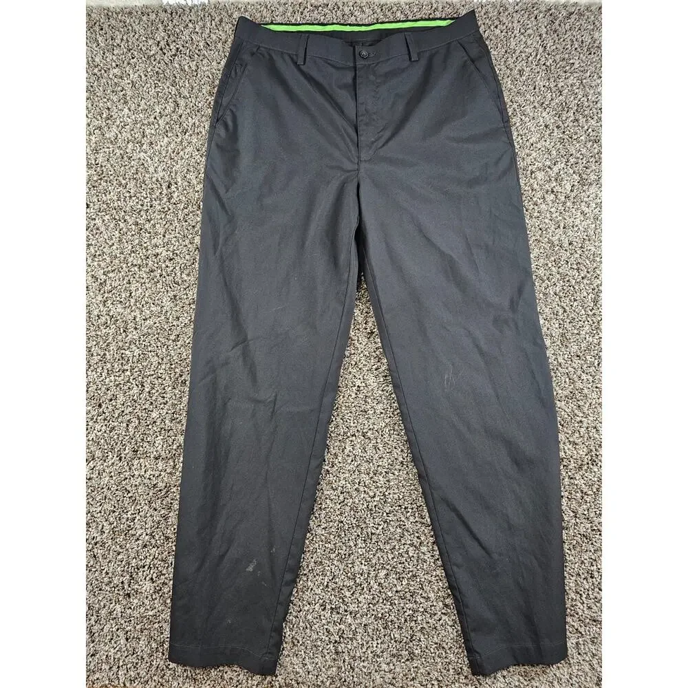 PGA Tour Pro Series Mens Sz 36x32 Flat Front Chino Golf Pants Black - Picture 1 of 4